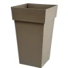 Eda Pots Et Jardinières | - Pot de fleur carré toscane 39 x h.65 cm - taupe