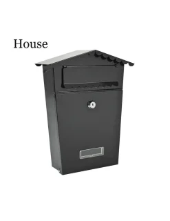 Edm Objets De Décoration | - Boîte à lettres en acier modèle house noire