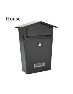 Edm Objets De Décoration | - Boîte à lettres en acier modèle house noire