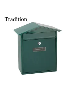 Edm Objets De Décoration | - Boîte à lettres en acier modèle tradition verte