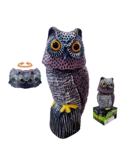 Edm Anti-Nuisibles | - Chouette a tete rotative repulsifs oiseau ø19x40cm