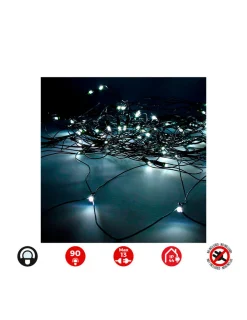Edm - Rideau red icicle easy-connect 2x1,5m 90 led blanc froid 30v (usage int. Ext.) total 1,62w Best
