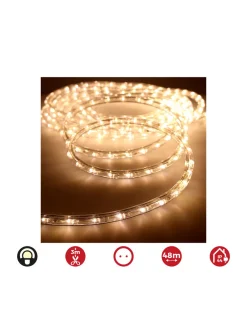 Edm - Tube flexiled led 2 voies multifonction 48m. 36 leds/m blanc chaud ip44 ( usage int. Ext.) Best