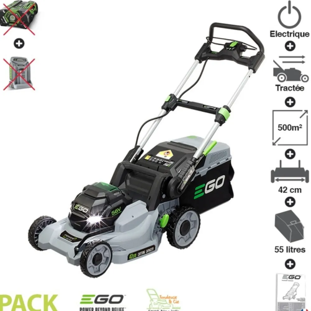 Ego Power+ Tondeuses | - Tondeuse électrique sans fil ego lame 42cm sans batterie ni chargeur