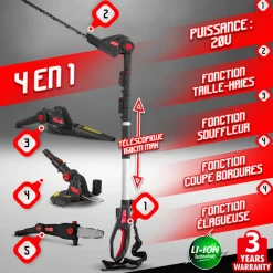 Elem Garden Technic - Outil de jardin multifonctions 4en1 sans fil 20v Clearance