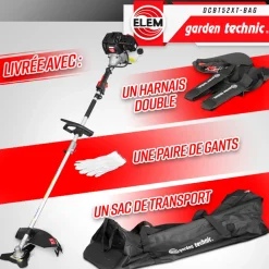 Elem Garden Technic Coupe-Bordures Et Débroussailleuses | - Outil multifonctions 4 en 1(débroussailleuse - taille haies - élagueuse) - 52cc