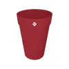 Elho - Pot Loft rond haut, coloris rouge théâtre - D.33,5xH.45,3cm