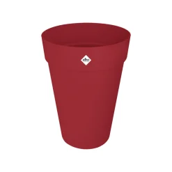 Elho - Pot Loft rond haut, coloris rouge théâtre - D.33,5xH.45,3cm