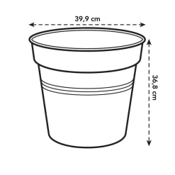 Elho - Pot Provence en plastique, noir Ø 40 cm Best