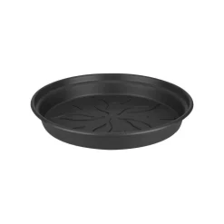 Elho Cache-Pots Et Bacs D'Intérieur|Pots, Jardinières Et Carrés Potagers | - Soucoupe Green Basics ronde en plastique noir - D.33,6 cm