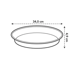 Elho Cache-Pots Et Bacs D'Intérieur|Pots, Jardinières Et Carrés Potagers | - Soucoupe Green Basics ronde en plastique noir - D.33,6 cm