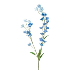 Emerald - Fleur artificielle, tige de buttercup bleu - H.85cm