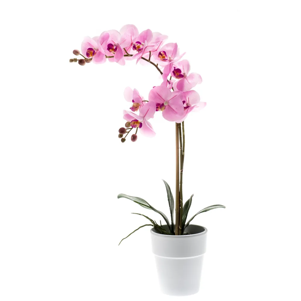 Emerald - Pot de Phalaenopsis artificiel, rose 65cm Best