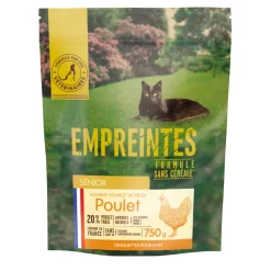 Empreintes Alimentation Et Friandises | - Croquettes au poulet pour chat senior, sans céréales - 750g