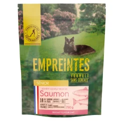 Empreintes Alimentation Et Friandises | - Croquettes au saumon pour chat senior, sans céréales - 750g