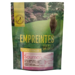 Empreintes Alimentation Et Friandises | - Croquettes au saumon pour chat adulte stérilisé, sans céréales - 750g