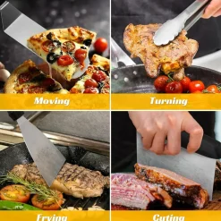 NA Barbecues Et Planchas | Ensemble d'USTensiles de Barbecue en Acier Inoxydable de 7 Pièces