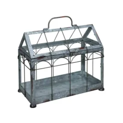 Esschert Design Terrariums Et Compositions | - Mini serre fer et verre 29 cm longueur