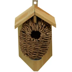 Esschert Design Cages, Volières Et Accessoires | - Nichoir en jonc de mer, ø du trou 35mm. Pour oiseaux troglodyte.