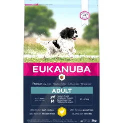 Eukanuba Alimentation Et Friandises | - Croquettes au poulet, pour chien adulte de taille moyenne - 3kg