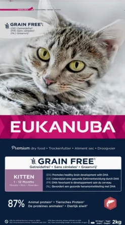 Eukanuba Alimentation Et Friandises | - - croquettes sans céréales au saumon pour chaton 2kg