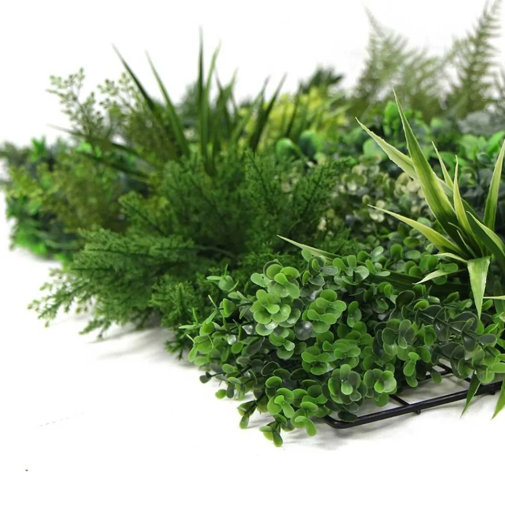 Exelgreen Plantes Artificielles | - Mur végétal artificiel premium city 3 - 15 plantes - 1m x 1m
