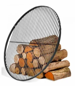Farm Cook - Grille ronde à suspendre pour brasero en acier-ø 90cm-acier noir sablé---acier noir sablé Outlet