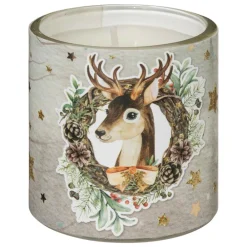 Feeric Lights & Christmas - Set de 3 bougies parfumées photophore en verre d 5 x h 6 cm - vert Online
