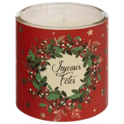 Feeric Lights & Christmas Bougies, Senteurs Et Bien-Être | - Set de 3 bougies parfumées photophore en verre d 5 x h 6 cm - rouge