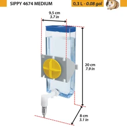 NA Ferplast abreuvoir pour cochons d'inde et rats sippy 4674 medium, bouteille d'eau distributeur pour rongeurs capacité 300 cc, Outlet