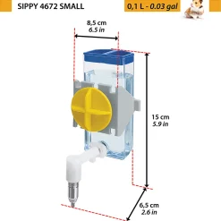 NA Cages Et Accessoires | Ferplast abreuvoir pour hamsters, souris et gerbilles sippy 4672 small, bouteille d'eau distributeur pour petits rongeurs capacité