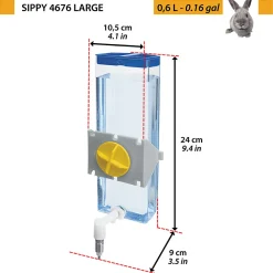 NA Cages Et Accessoires | Ferplast abreuvoir pour lapins sippy 4676 large, distributeur d'eau bouteille pour lapins et autres petits animaux capacité 600