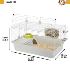 Ferplast Cages Et Accessoires | - Cage cochons d'inde 77*48*42 cm- maisonnette, gamelle, ratelier et abreuvoir -