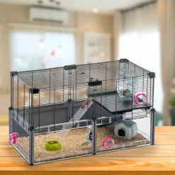 NA Cages Et Accessoires | Ferplast - cage hamster - cage souris - cage hamster grande - grillage métallique - avec accessoires - modulaire - multipla