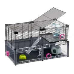 NA Cages Et Accessoires | Ferplast - cage hamster - cage souris - cage hamster grande - grillage métallique - avec accessoires - modulaire - multipla