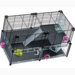 NA Cages Et Accessoires | Ferplast - cage hamster - cage souris - cage hamster grande - grillage métallique - avec accessoires - modulaire - multipla