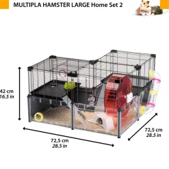 NA Cages Et Accessoires | Ferplast - cage hamster - cage souris - cage hamster grande - grillage métallique - avec accessoires - modulaire - multipla