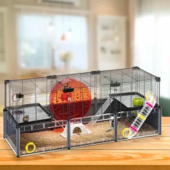 NA Cages Et Accessoires | Ferplast - cage hamster - cage souris - cage hamster grande - grillage métallique - avec accessoires - modulaire - multipla