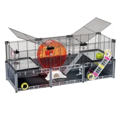 NA Cages Et Accessoires | Ferplast - cage hamster - cage souris - cage hamster grande - grillage métallique - avec accessoires - modulaire - multipla
