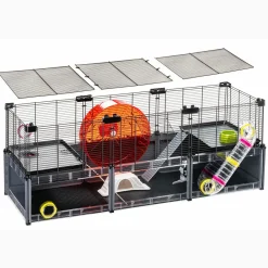 NA Cages Et Accessoires | Ferplast - cage hamster - cage souris - cage hamster grande - grillage métallique - avec accessoires - modulaire - multipla