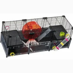 NA Cages Et Accessoires | Ferplast - cage hamster - cage souris - cage hamster grande - grillage métallique - avec accessoires - modulaire - multipla