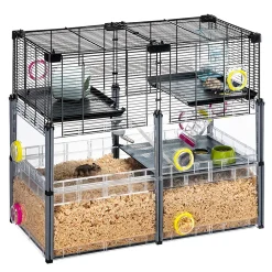 NA Cages Et Accessoires | Ferplast - cage hamster - cage souris - cage hamster grande - grillage métallique - avec accessoires - modulaire - multipla