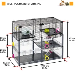 NA Cages Et Accessoires | Ferplast - cage hamster - cage souris - cage hamster grande - grillage métallique - avec accessoires - modulaire - multipla