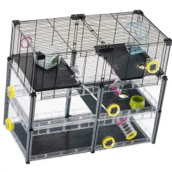 NA Cages Et Accessoires | Ferplast - cage hamster - cage souris - cage hamster grande - grillage métallique - avec accessoires - modulaire - multipla