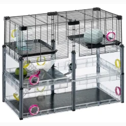 NA Cages Et Accessoires | Ferplast - cage hamster - cage souris - cage hamster grande - grillage métallique - avec accessoires - modulaire - multipla