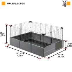 Ferplast Cages Et Accessoires | - Cage modulable ouverte pour cochons d'inde multipla open, en grillage métallique et plastique recyclé