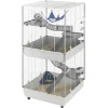 NA Ferplast cage pour fûrets furet tower, structure verticale sur plusieurs étages, roues et accessoires inclus, métal vernis gris et Best