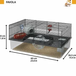 NA Ferplast cage pour hamsters favola, maisonnette pour petits rongeurs, plastique robuste et métal, 2 étages, accessoires inclus Clearance