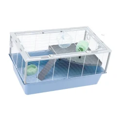 NA Cages Et Accessoires | Ferplast cage pour rongeurs criceti 80 pour hamsters, en métal, accessoires inclus : mangeoire, abreuvoir, maison, roue, étagère,