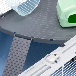 NA Cages Et Accessoires | Ferplast cage pour rongeurs criceti 80 pour hamsters, en métal, accessoires inclus : mangeoire, abreuvoir, maison, roue, étagère,